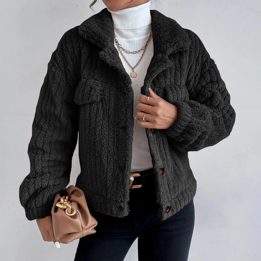 Damen Teddy Damen Mantel Kurz | Stylisch Komfortabel