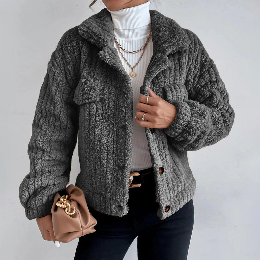 Damen Teddy Damen Mantel Kurz | Stylisch Komfortabel