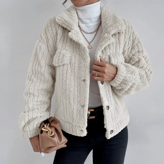 Damen Teddy Damen Mantel Kurz | Stylisch Komfortabel