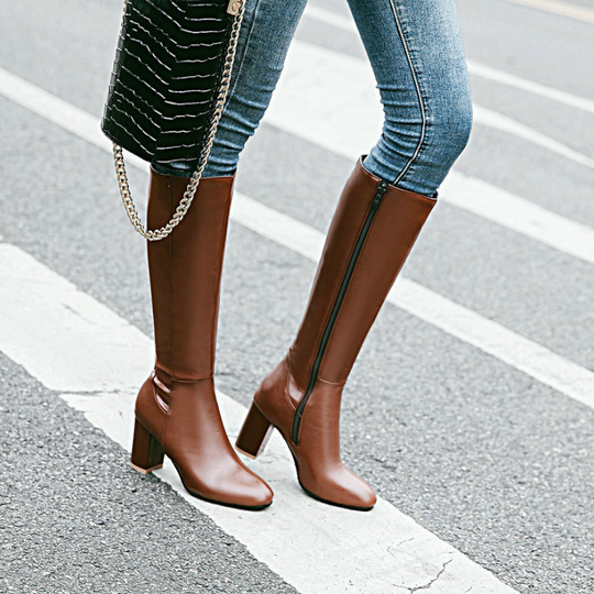Damen Stiefel | Kniehoch elegant mit Absatz