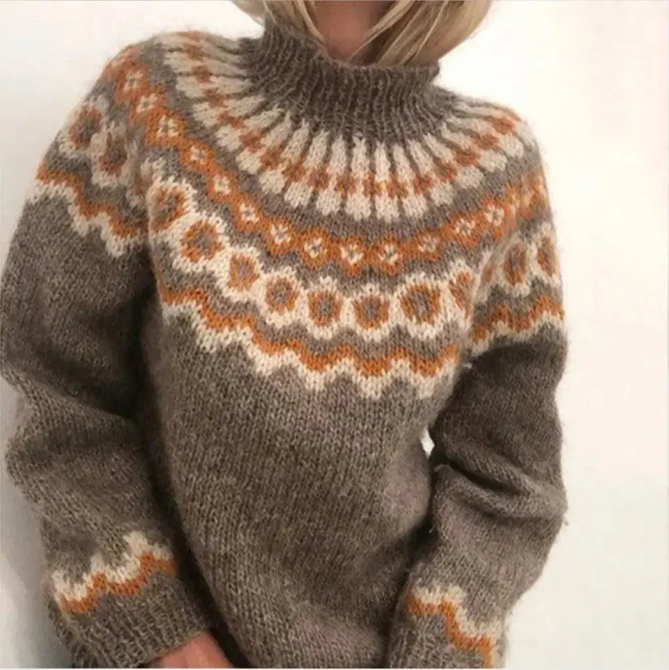 Norweger Grobstrickpullover Damen | Winter Langarm
