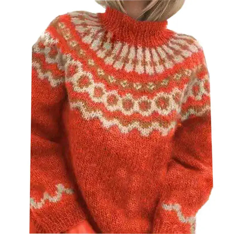 Norweger Grobstrickpullover Damen | Winter Langarm