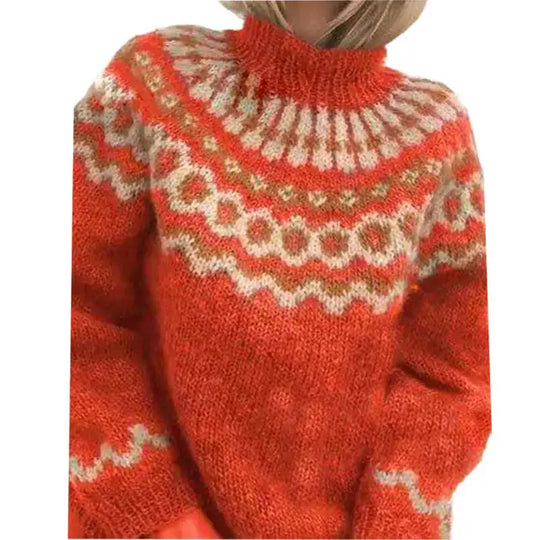Norweger Grobstrickpullover Damen | Winter Langarm