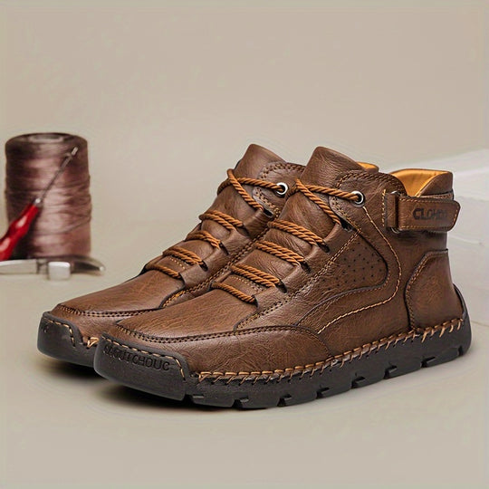 Herren Winterschuhe | Knöchelhohe Schnürstiefel mit Profilsohle