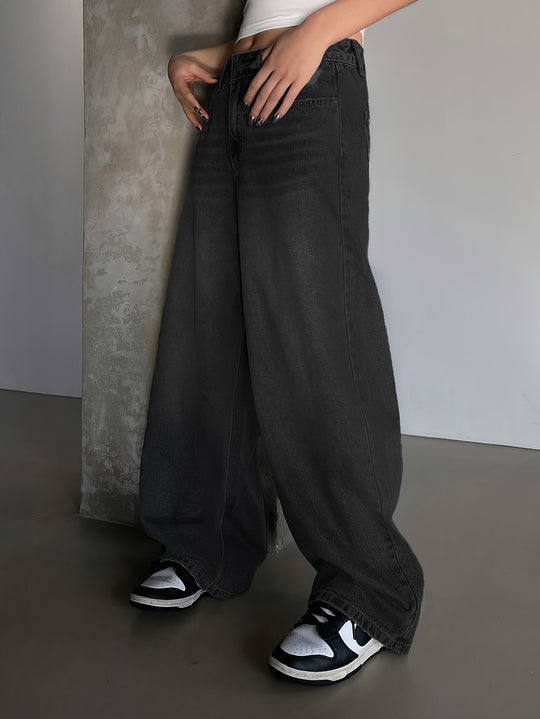 Baggy Jeans Damen | Locker Geschnitten Mit Weitem Bein