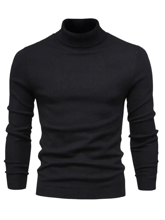 Herren Pullover Turtleneck Slim Fit | Weich Strick Langarm