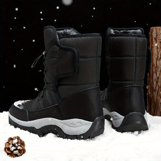 Winterschuhe Herren | Hohe Stiefel Mit Klettverschluss Und Kordelzug