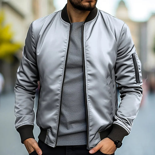 Herren Übergangs Bomberjacke Leicht | Reißverschluss Klassisch