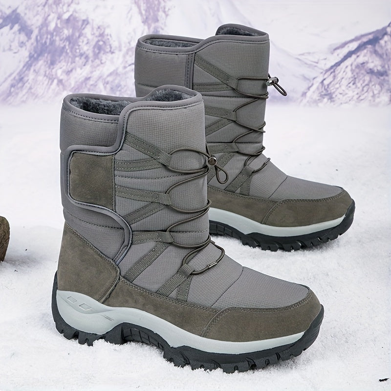 Winterschuhe Herren | Hohe Stiefel Mit Klettverschluss Und Kordelzug