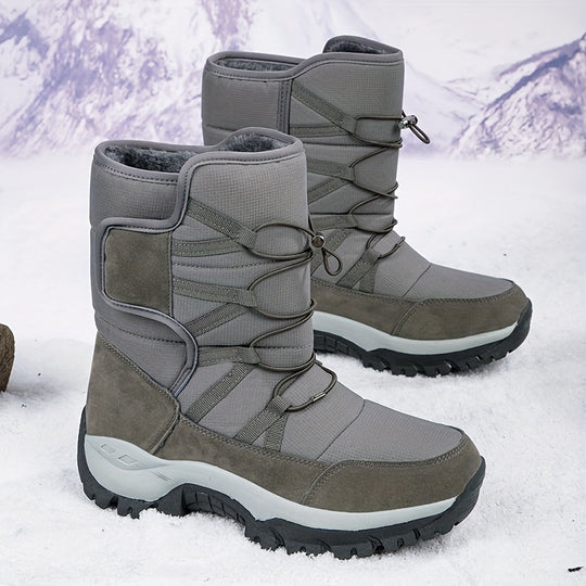 Winterschuhe Herren | Hohe Stiefel Mit Klettverschluss Und Kordelzug