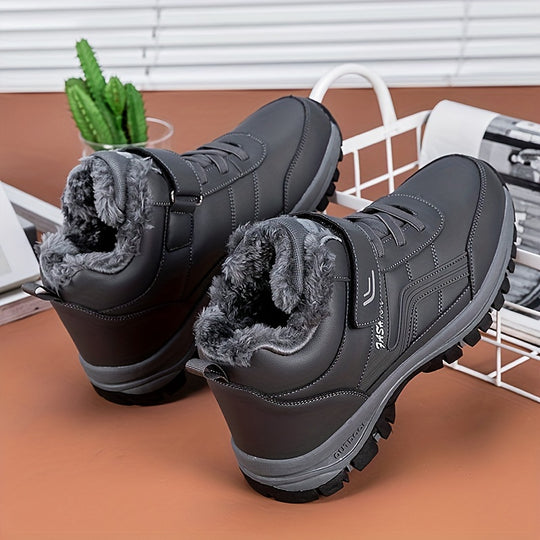 Winterschuhe Herren | Halbhohe gefütterte Schnürstiefel