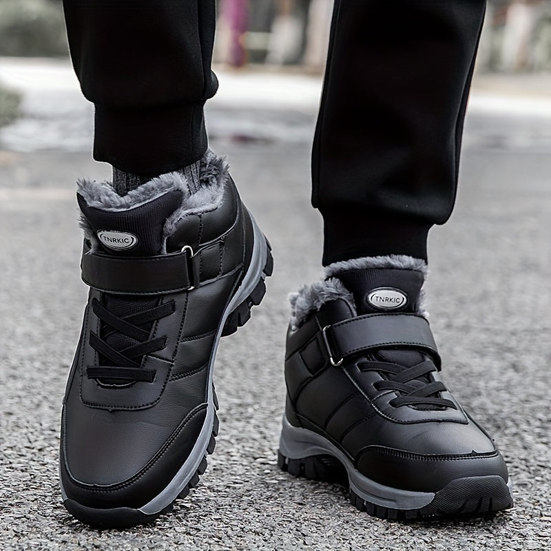 Winterschuhe Herren | Halbhohe gefütterte Schnürstiefel