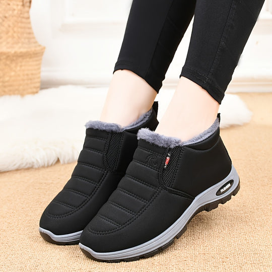 Winterschuhe Damen| Knöchelhoch Slip-On Mit Futter