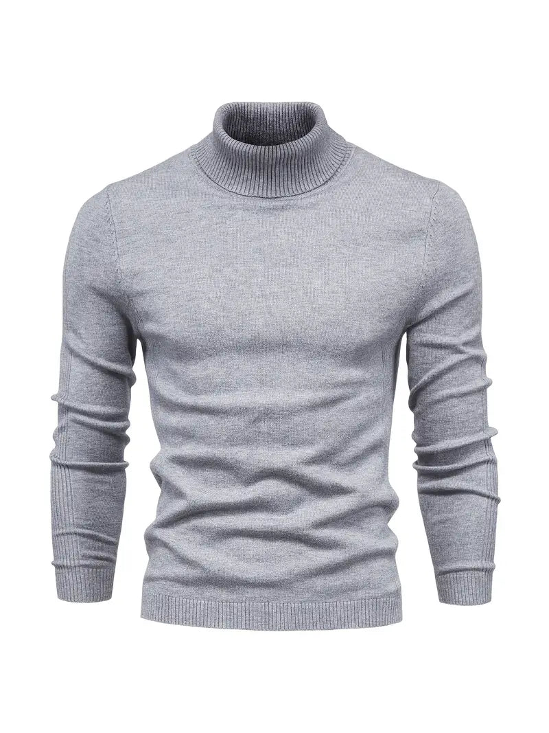 Herren Pullover Turtleneck Slim Fit | Weich Strick Langarm