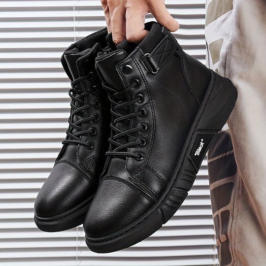 Winterstiefel Herren| Hoher Schaft Mit Riemen Und Schnürung