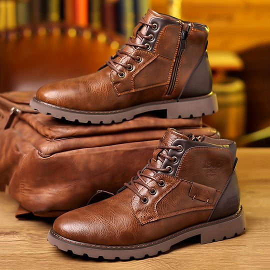 Winterschuhe Herren | Schnürung Und Reißverschluss Stiefel