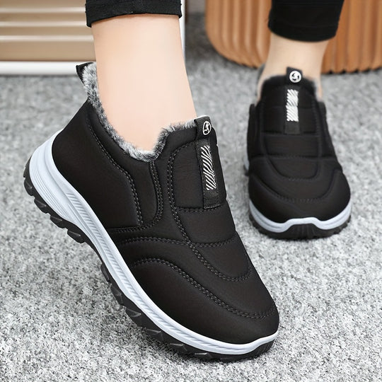 Winterschuhe Damen | Slip-On Knöchelhoch mit Runder Kappe