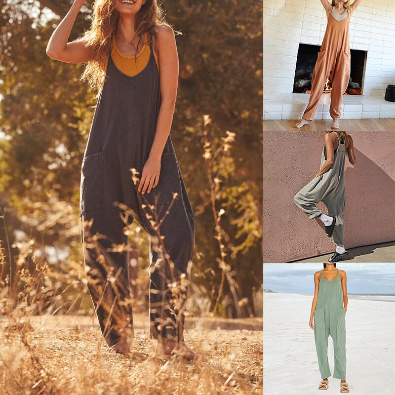 Ärmelloser Jumpsuit mit Taschen für Damen