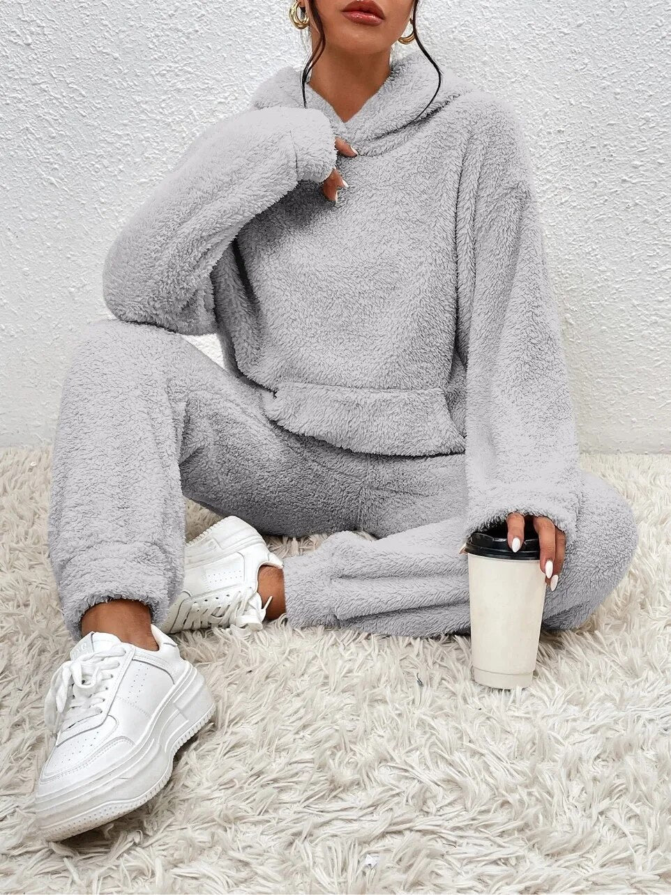 Damen Weiches Fleece Lounge-Set | Zweiteilig Gemütlich