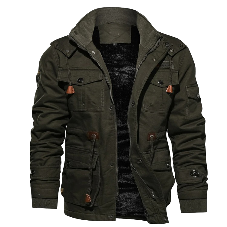 Herren Funktionale Winterjacke | Zip Front mit Kapuze