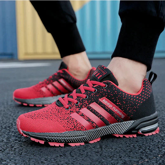 Gestreifte Mesh-Laufschuhe für Herren