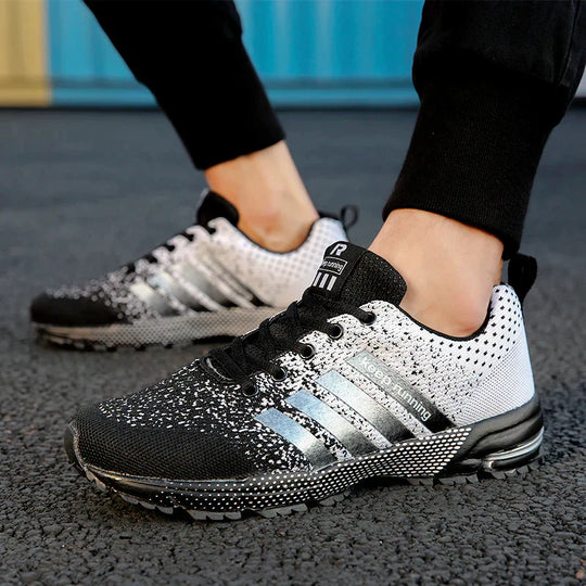 Gestreifte Mesh-Laufschuhe für Herren