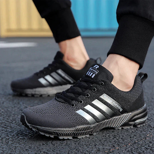Gestreifte Mesh-Laufschuhe für Herren