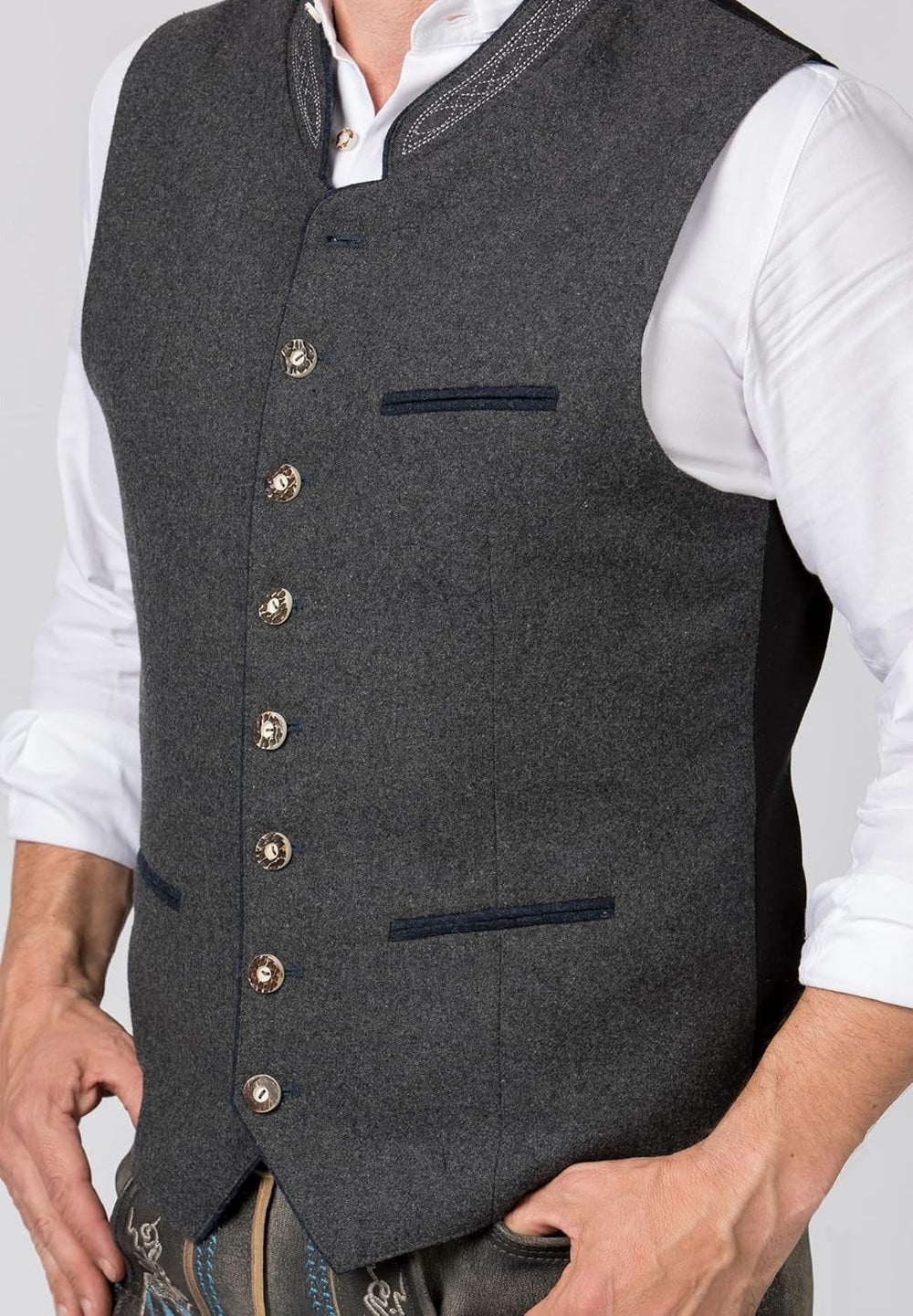 Herren Trachtenhemd | Elegantes Einreiher Vest