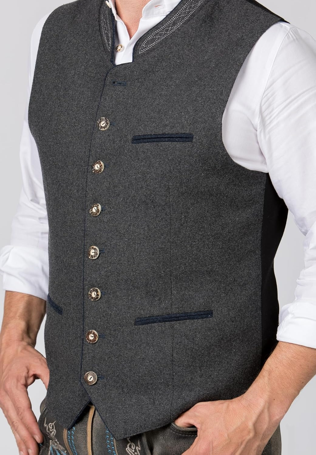 Herren Trachtenhemd | Elegantes Einreiher Vest