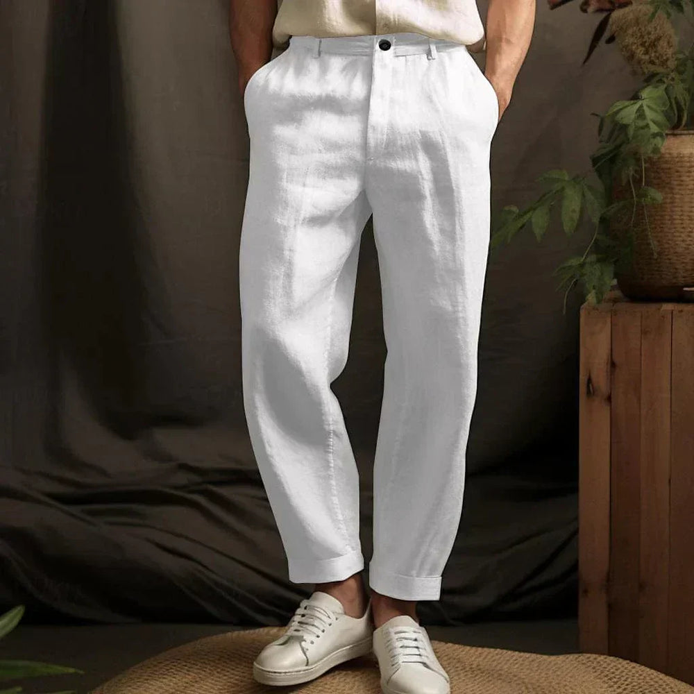 Sommer-Leinenhose mit Taschen für Männer