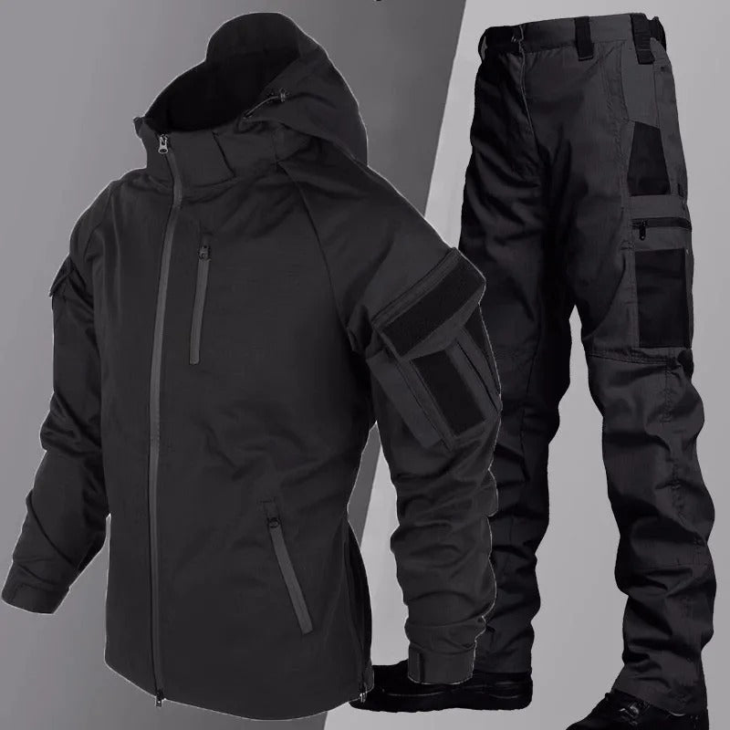 Herren Winterjacke und Hose im Set | Outdoor Design mit Kapuze und Reißverschluss