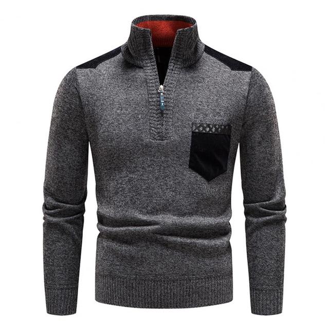 Zipper Pullover Herren Mit Tasche | Casual Business Stil