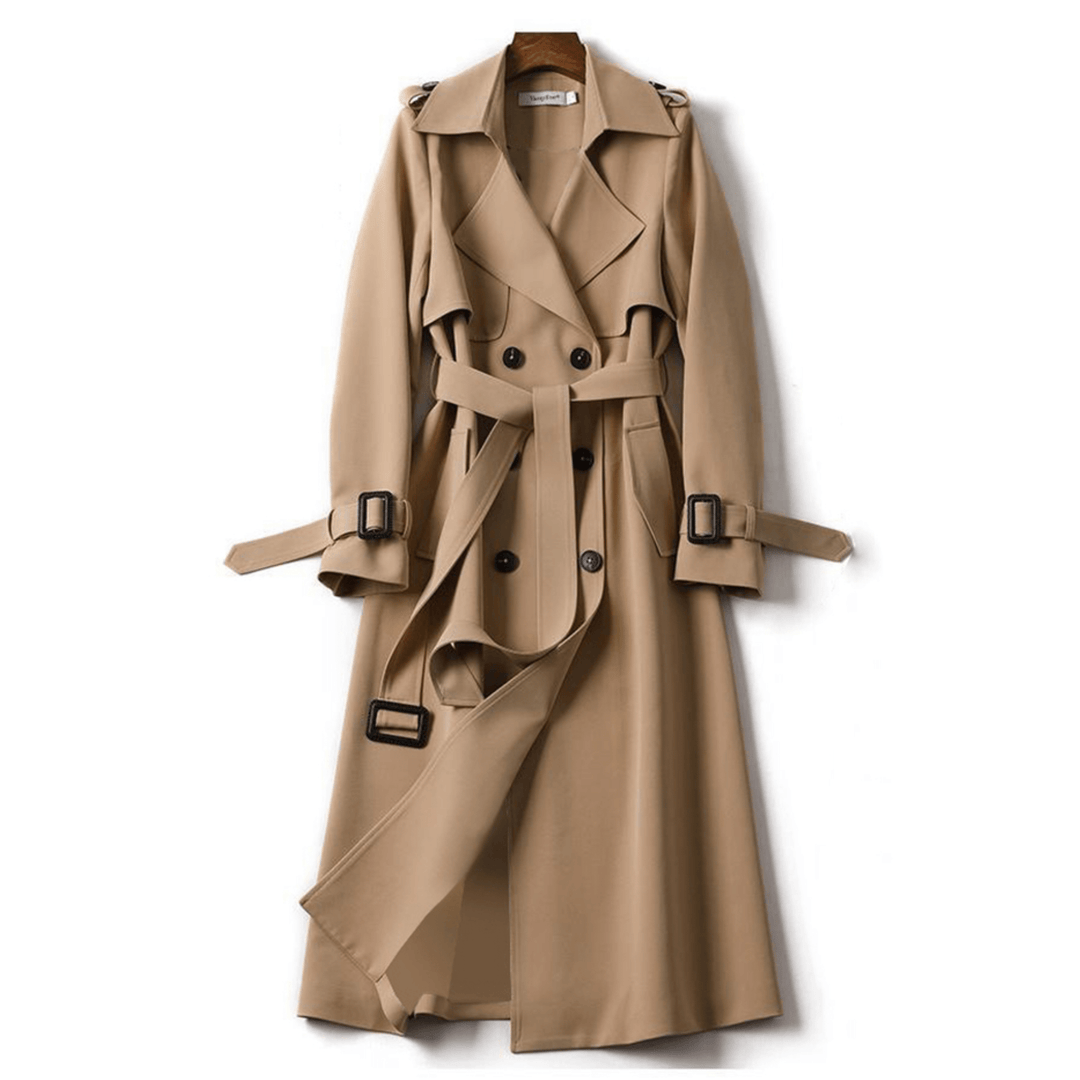 Damen Eleganter Trenchcoat | Klassisch Lang