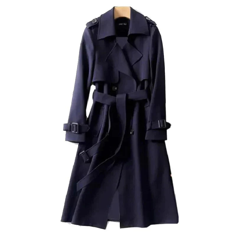Damen Eleganter Trenchcoat | Klassisch Lang