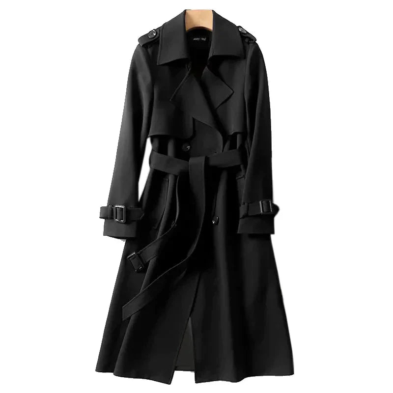 Damen Eleganter Trenchcoat | Klassisch Lang