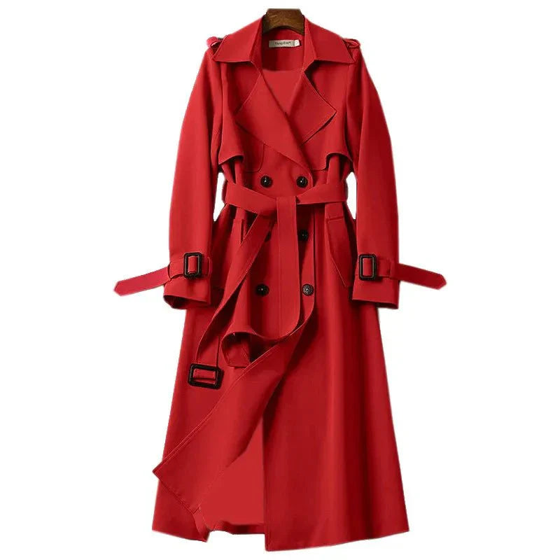 Damen Eleganter Trenchcoat | Klassisch Lang