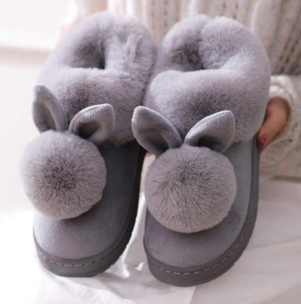 Damen Hausschuhe Hase Warm | Niedlich & Alltagstauglich
