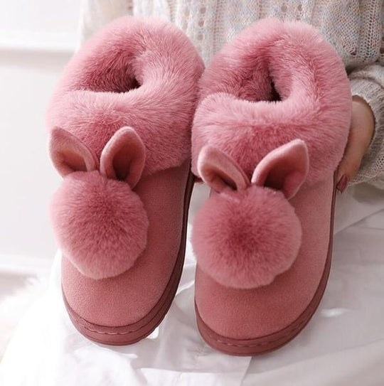 Damen Hausschuhe Hase Warm | Niedlich & Alltagstauglich