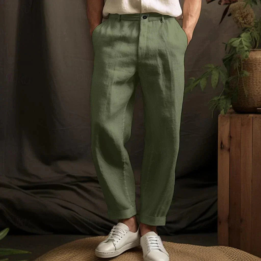 Sommer-Leinenhose mit Taschen für Männer