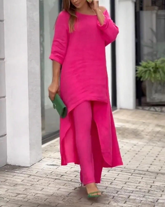 Oversized-Blusen- und Hosen-Set für Damen