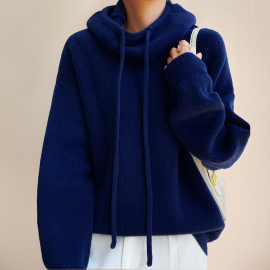 Rollkragen Pullover Mit Kordel Damen | Lässig & Gemütlich