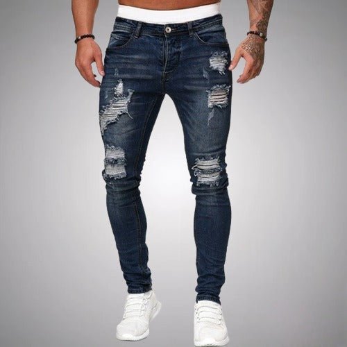 Herren Jeans Slim Fit Zerrissen | Mit Taschen
