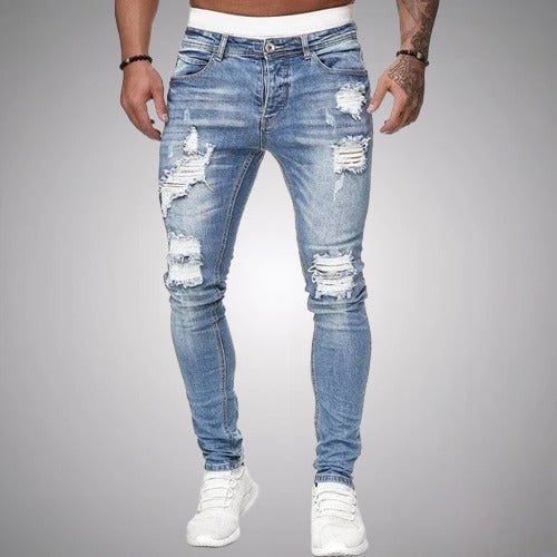 Herren Jeans Slim Fit Zerrissen | Mit Taschen
