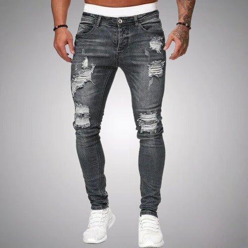 Herren Jeans Slim Fit Zerrissen | Mit Taschen