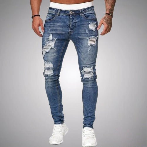 Herren Jeans Slim Fit Zerrissen | Mit Taschen