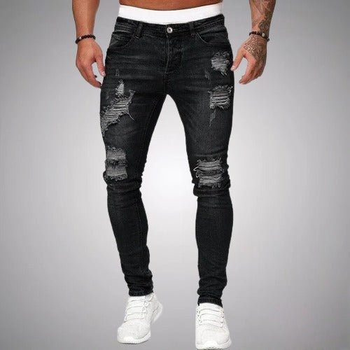 Herren Jeans Slim Fit Zerrissen | Mit Taschen