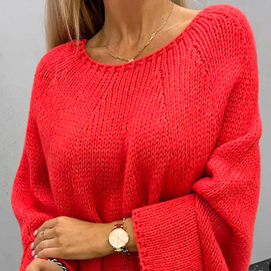 Grobstrickpullover Damen | Weiter Schnitt Mit Bootsausschnitt