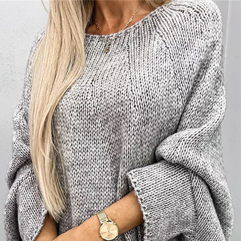 Grobstrickpullover Damen | Weiter Schnitt Mit Bootsausschnitt
