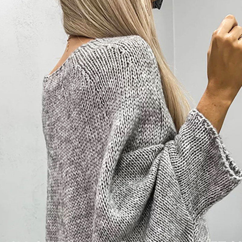 Grobstrickpullover Damen | Weiter Schnitt Mit Bootsausschnitt