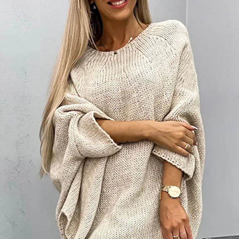 Grobstrickpullover Damen | Weiter Schnitt Mit Bootsausschnitt